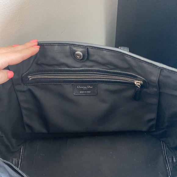 Jumbo Dior Patent Leather tote bag Silver detail - Picture 7 of 8